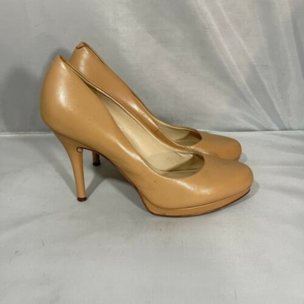 Nine West Women’s Kristal Leather Dress Pump 7.5 M US Beige Tan